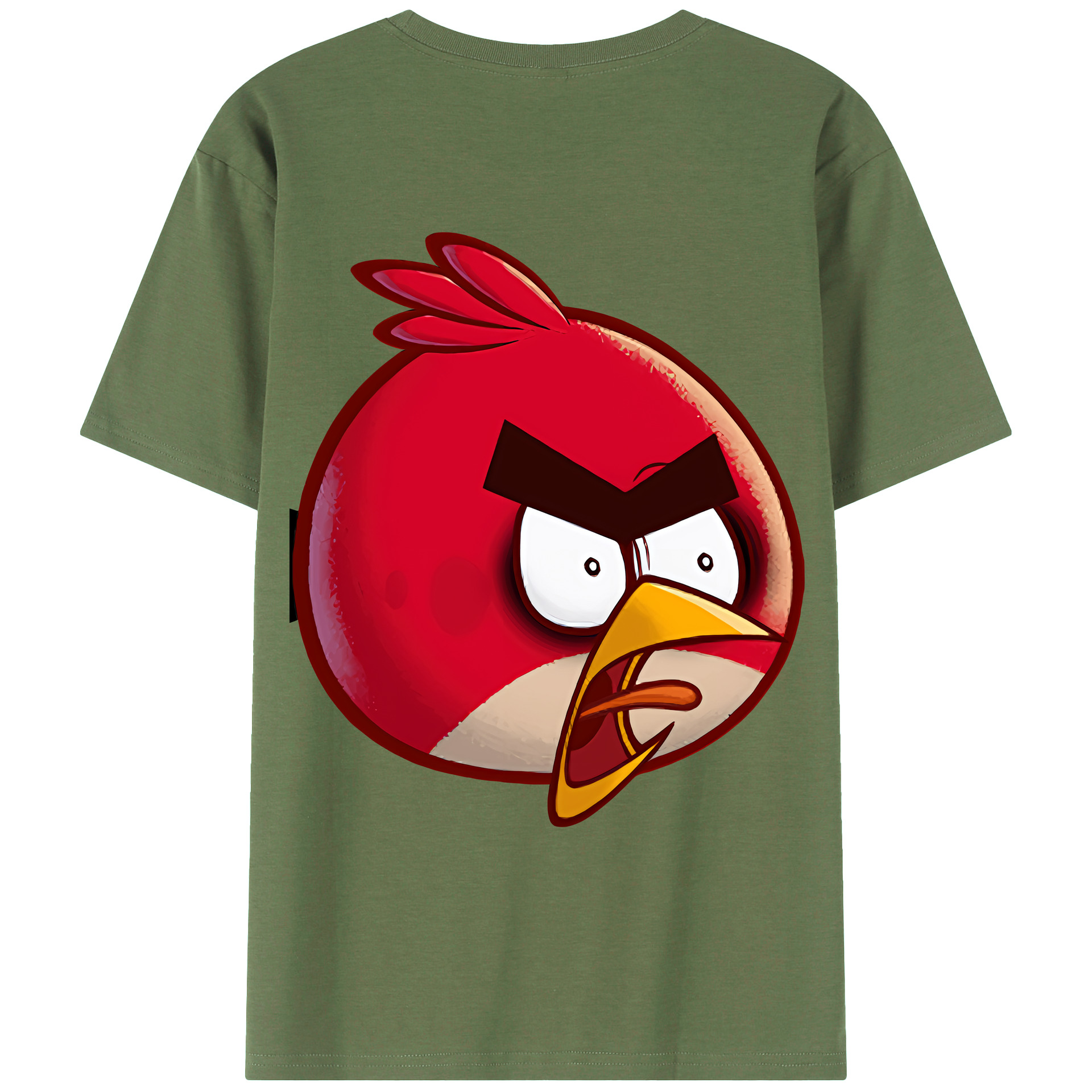（画像用） Angry Birds アングリーバード 綿100％ メンズ半袖Tシャツ（バックプリント） 通気性